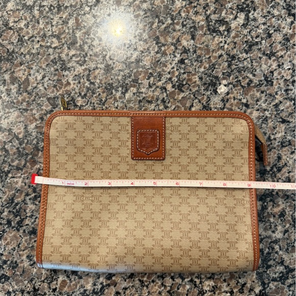 Celine Rare Vintage clutch/pouch Tan/Caramel EUC - Picture 11 of 13